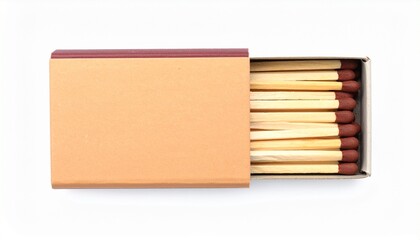 photograph of an open cardboard matchbox