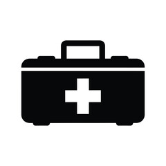 Obraz premium First aid kit icon symbol medical healthcare emergency response