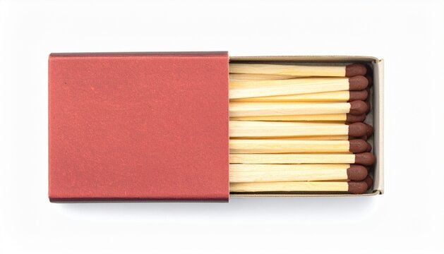 photograph of an open cardboard matchbox