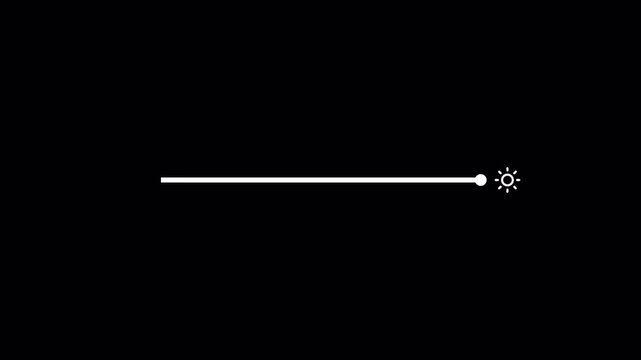 Brightness bar animation increasing on transparent background with alpha channel