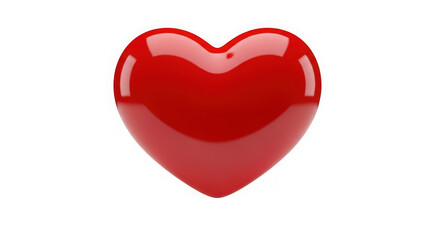 Fototapeta premium Red shiny heart symbol isolated on transparent background transparent background