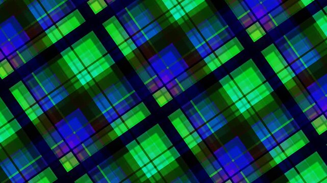 Abstract Neon Plaid Pattern Loop Background.