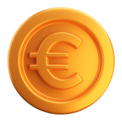 Obraz premium 3D rendering gold euro coin. Finance symbol. European currency