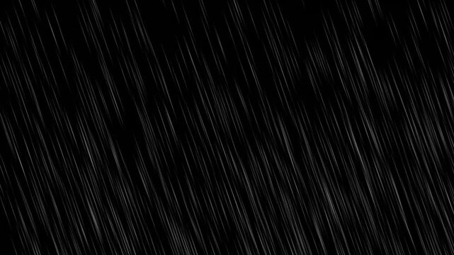 Rain Animation on Black Background