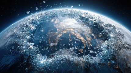 Battlefield devastation representing destruction of global war.