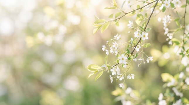 spring green leaves, tree blosom