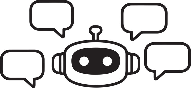 Chatbot icon with four speech bubbles vector