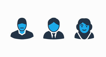 Fototapeta premium Diverse User Avatars Icons Representing Male and Female Professional and Casual Profiles for Digital Platforms, Online Identity, and Social Networking