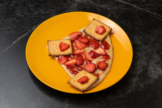 Cr&ecirc;pe Fraise chocolat blanc galak petit beurre
