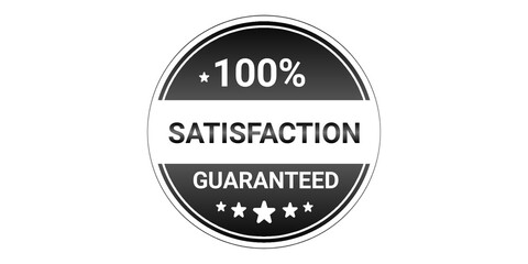 Obraz premium 100% Satisfaction Guaranteed Silver Badge Seal – Premium Quality Assurance Guarantee Label for Business & Ecommerce