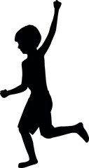 a boy running body silhouette vector