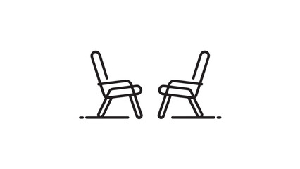 Fototapeta premium Modern Chair Dialogue Icon Line Vector Minimalist Furniture Symbol