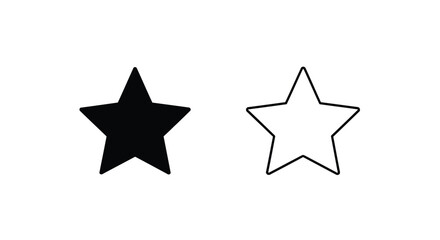 Fototapeta premium Black and white star icons Vector