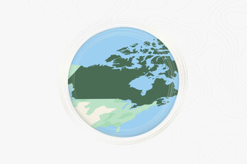 Stylized Map of Canada with Neighboring Areas.
