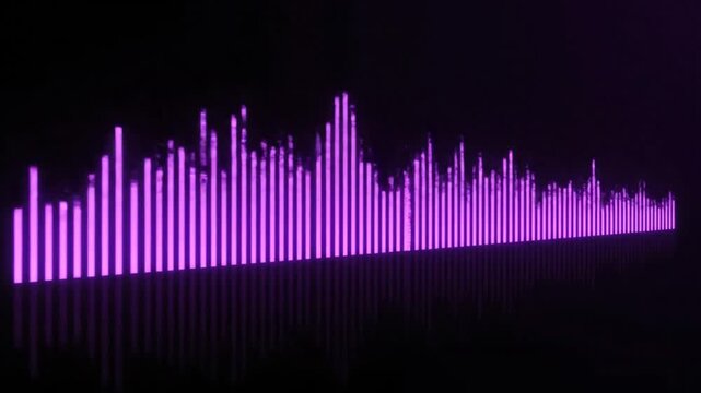 Abstract glowing waveform dynamic sound visualization on black