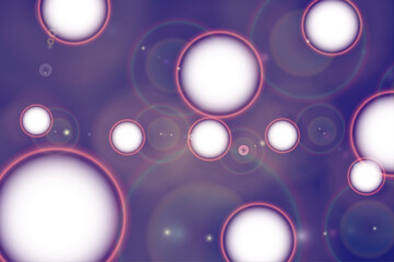 Ultraviolet Light Orbs Drift — Neon Lens Halo Bokeh Galaxy Background With Electric Magenta Rings © Yurii Semonov
