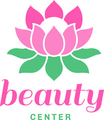 Beauty center color logo. Health care label