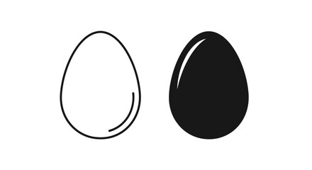 Fototapeta premium Minimalist flat vector illustration of egg icons displayed side by side.