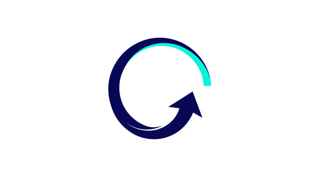 Abstract Arrow Circle Design Representing Renewal, Progress, and Digital Transformation