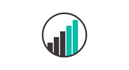 Fototapeta premium Abstract Data Visualization Icon of Growth and Progress Inside a Circular Shape