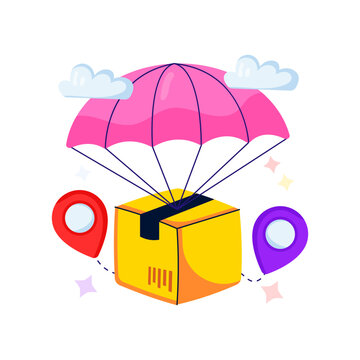 An illustration design of parachute delivery
