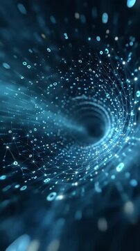 Futuristic adobepremiumvideo technology tunnel with abstract digital vortex and network forme