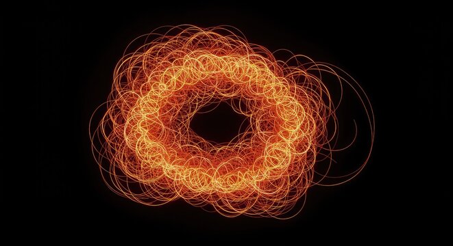Chaotic tangle of abstract glowing lines representing complex journey, unexpected challenge, and deviation from the standard route, journey, zigzag, spiral