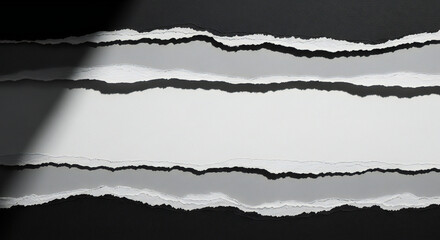 Torn paper layers with ripped edges and blank space for text