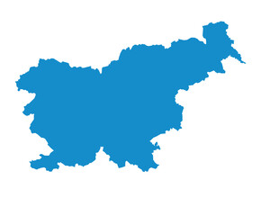 Map of Slovenia, sign silhouette. World Map Globe. Vector Illustration isolated on white background. Europe continent.