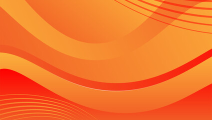 Abstract Orange Red Curved Wave Background with Smooth Gradient