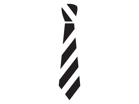 A black and white diagonal striped necktie on a plain white background