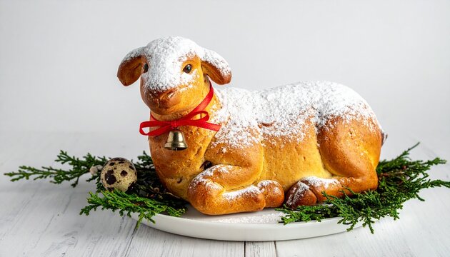 Das gebackene Osterlamm mit Puderzucker