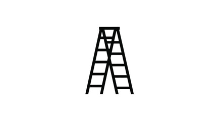 Simple black ladder design against a white background a stark silhouette