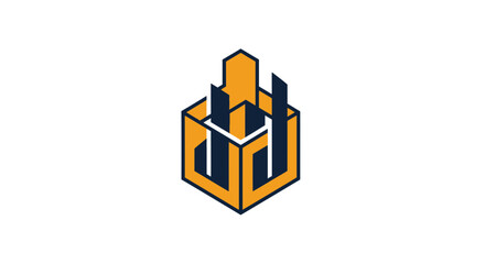Abstract Geometric Logo Representing Architecture, Design, And Modern Development