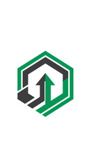 Abstract Geometric Logo Depicting Growth, Progress, and Upward Momentum in a Modern Design