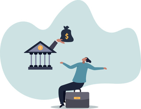 Business loan or bank offer money agreement, personal loan or entrepreneur and small business lending, debt or bank approval allowance .human life and situation.