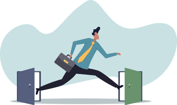 Change job, career transition or move to new opportunity, employee turnover, resignation or leave company, new job, employment,human life and situation.