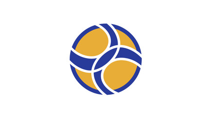 Obraz premium Abstract Geometric Sphere Design With Blue And Gold, Modern, Elegant, Corporate Branding