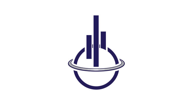 Abstract Graphic Representing Urban Development and Global Network Connections For Businesses