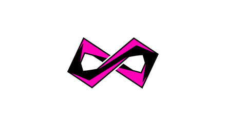 Fototapeta premium Abstract Infinity Symbol: Modern Geometric Design Featuring Vibrant Colors and Bold Lines