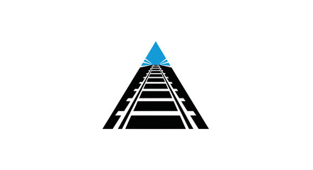 Abstract Railway Logo Design Representing Movement, Speed, and Transportation