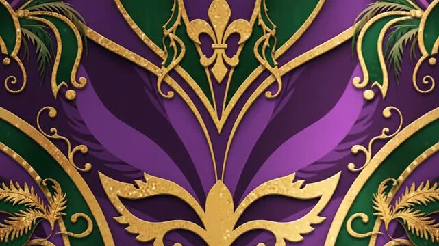 Luxurious Purple and Gold Ornate Background Animation.