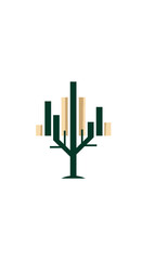 Obraz premium Abstract Tree Logo Design: Minimalist Illustration for Branding and Nature-Inspired Concepts