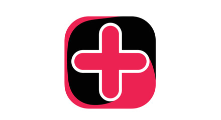 Obraz premium Bold Add Icon Design Featuring Red And Black, On White Background For Website Use