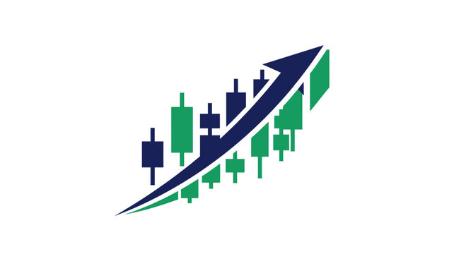 Financial Growth Icon Representing Upward Trends In The Stock Market And Business