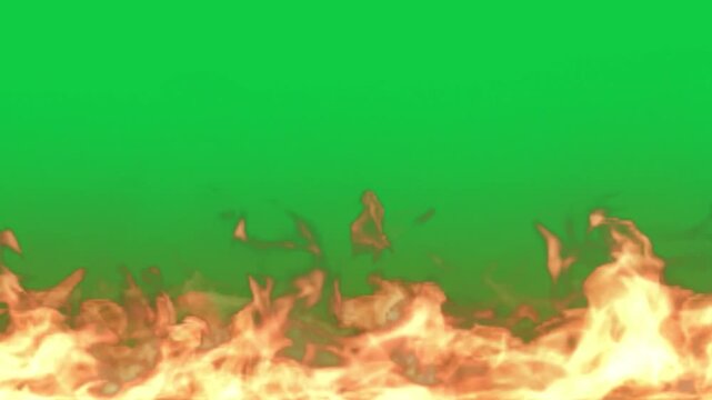 Fire Blazing Animation on Green Screen
