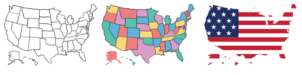 American symbols and map collageAmerican symbols and map collage