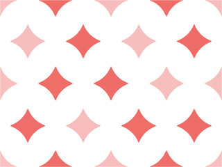 Geometric Pattern with Red and Pink Shapes on White Background