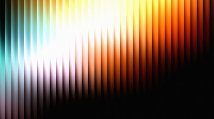 Abstract colorful vertical stripes background with vibrant light beam and grain