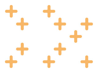 Obraz premium Orange Plus Signs on White Background Pattern